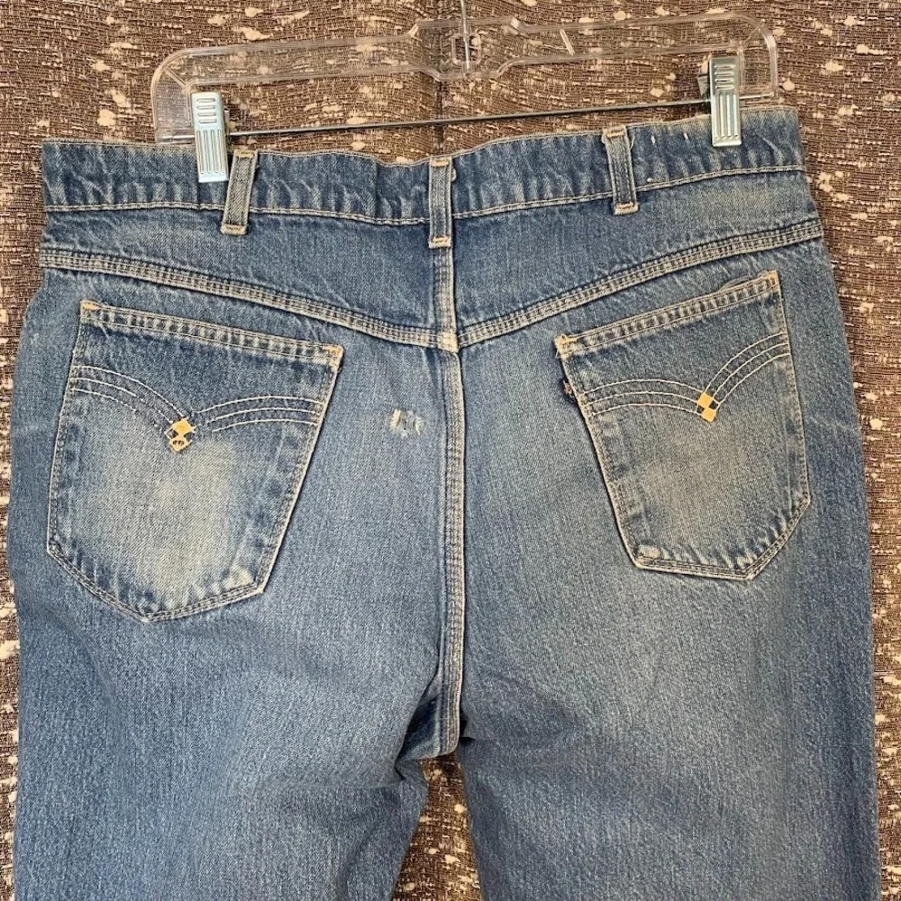 Vintage Levi's Blue Tab Movin' On Distressed Denim Jeans‎ Embroidered Men's 38
